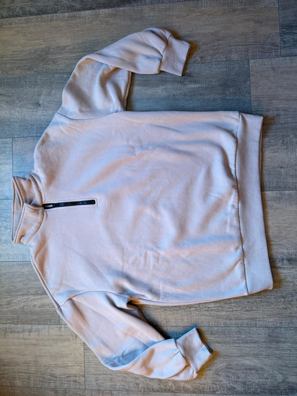 Women's Half-Zip Pullover Hoodie in cream